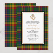 Clan Buchanan Plaid Thistle bruiloft uitnodiging (Voorkant / Achterkant)