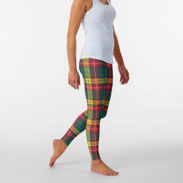 Clan Buchanan Scottish Pset Red Green Yellow Leggings