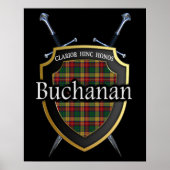 Clan Buchanan Scottish Shield & Swords Poster (Voorkant)