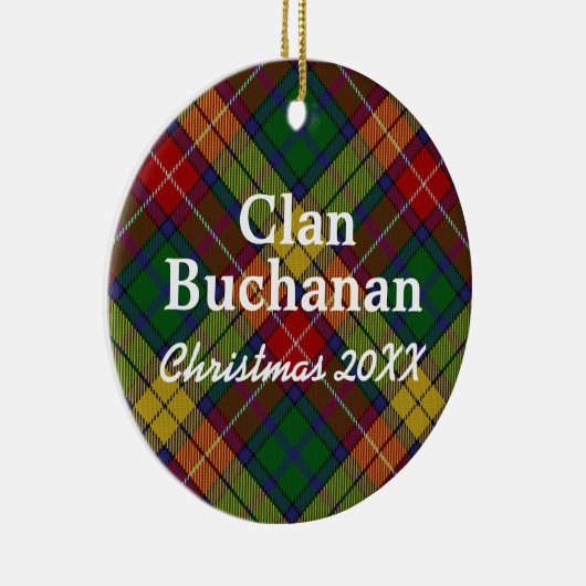 Clan Buchanan Scottish Tartan Keramisch Ornament (Rechts)