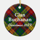 Clan Buchanan Scottish Tartan Keramisch Ornament (Voorkant)