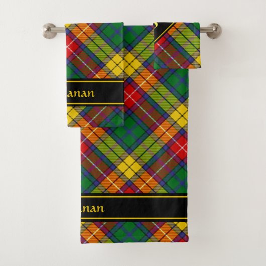 Clan Buchanan Tartan badhanddoek set Bad Handdoek (Insitu)