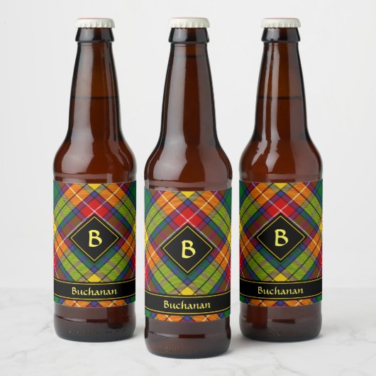 Clan Buchanan Tartan Bier Etiket (Flessen)