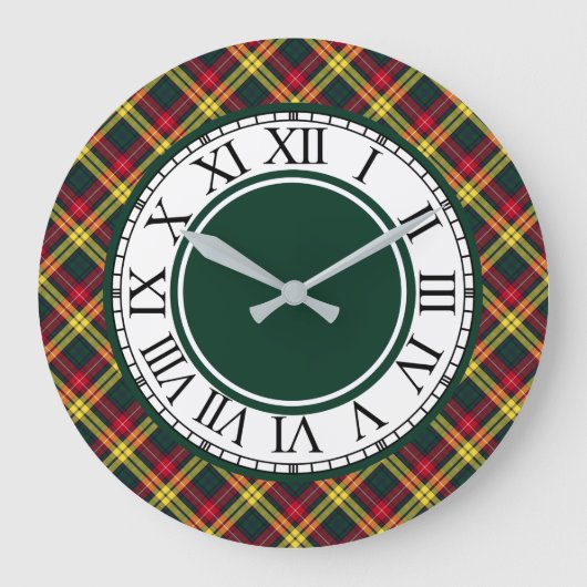Clan Buchanan Tartan Border Grote Klok (Voorkant)