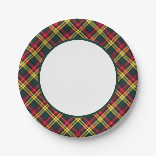 Clan Buchanan Tartan Border Papieren Bordje (Voorkant)