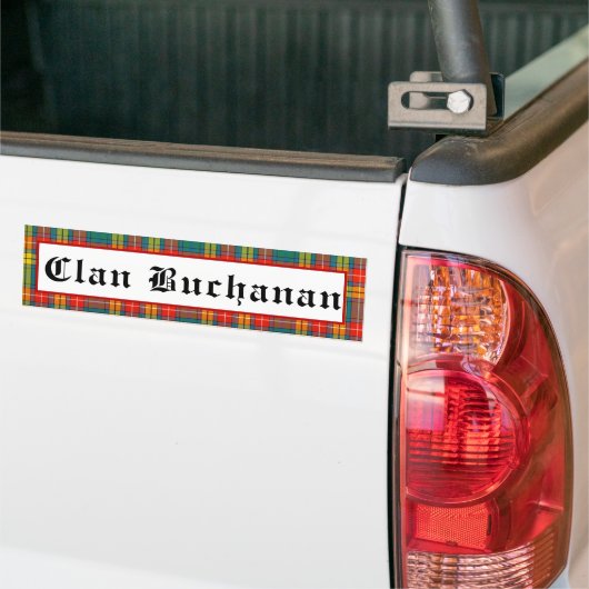 Clan Buchanan Tartan Bumpersticker (Op Truck)