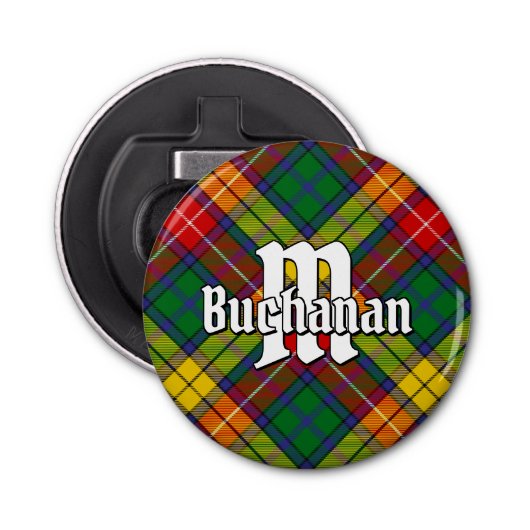 Clan Buchanan Tartan Button Flesopener (Voorkant)