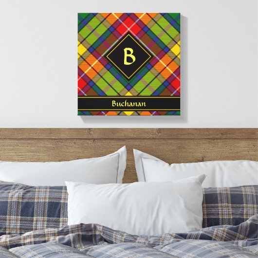 Clan Buchanan Tartan Canvas Afdruk (Insitu (Slaapkamer))
