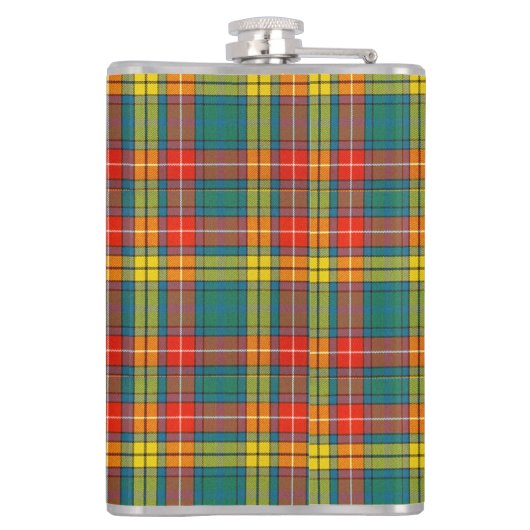 Clan Buchanan Tartan & Crest Heupfles (Achterkant)