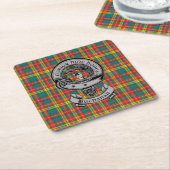 Clan Buchanan Tartan & Crest Kartonnen Onderzetters (Schuin)