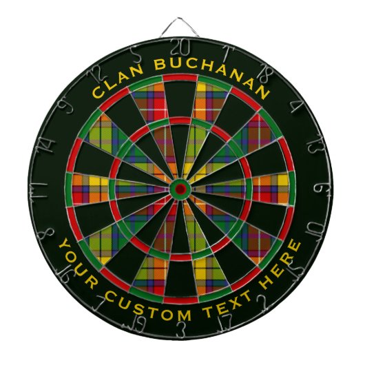 Clan Buchanan Tartan Dartbord (Voorkant)