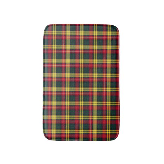 Clan Buchanan Tartan Groen en Geel Plaid Badmat (Voorkant Verticaal)