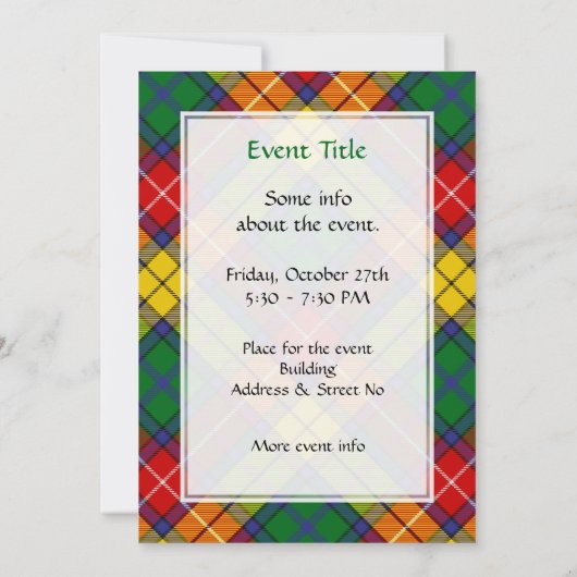 Clan Buchanan Tartan Kaart (Achterkant)