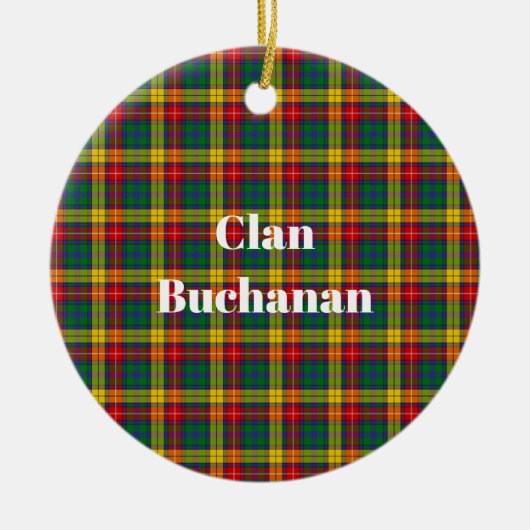 Clan Buchanan Tartan Keramisch Ornament (Voorkant)
