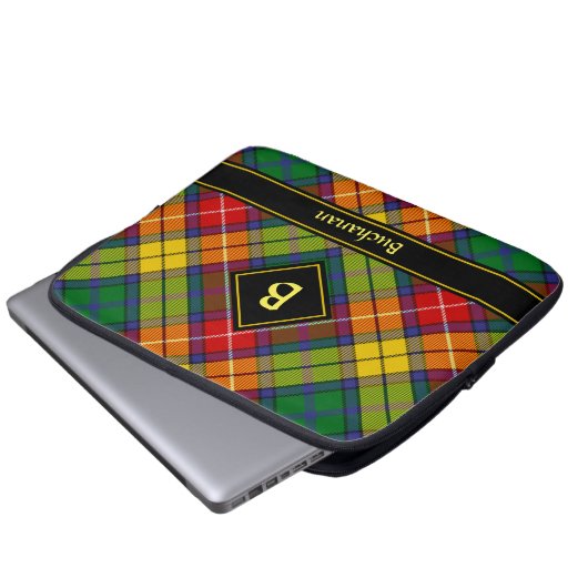 Clan Buchanan Tartan Laptop Sleeve (Voorkant onderkant)