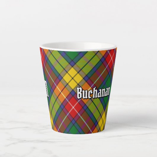 Clan Buchanan Tartan Latte Mok (Voorkant)