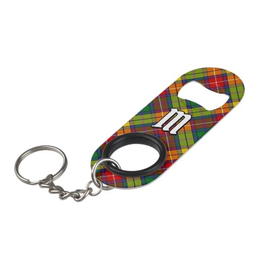Clan Buchanan Tartan Mini Flessenopener (Voorkant Gekanteld)
