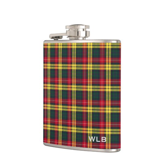 Clan Buchanan Tartan Monogram Heupfles (Links)