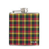 Clan Buchanan Tartan Monogram Heupfles (Voorkant)
