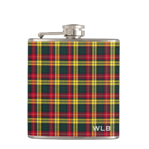 Clan Buchanan Tartan Monogram Heupfles