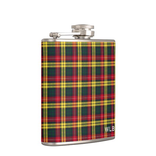 Clan Buchanan Tartan Monogram Heupfles (Rechts)