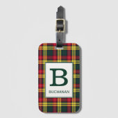 Clan Buchanan Tartan Monogrammed Bagagelabel (Voorkant (verticaal))