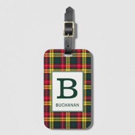 Clan Buchanan Tartan Monogrammed Bagagelabel