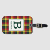 Clan Buchanan Tartan Monogrammed Bagagelabel (Voorkant (horizontaal))