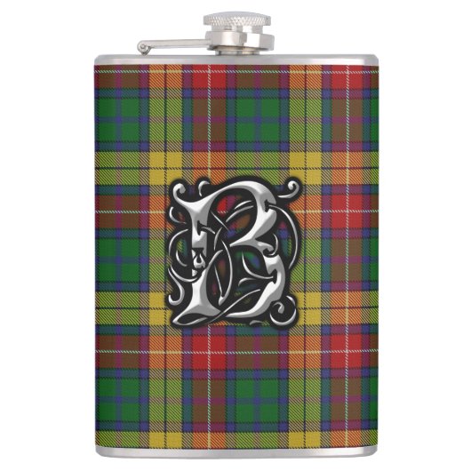 Clan Buchanan Tartan Old Scotland Flask Heupfles (Voorkant)