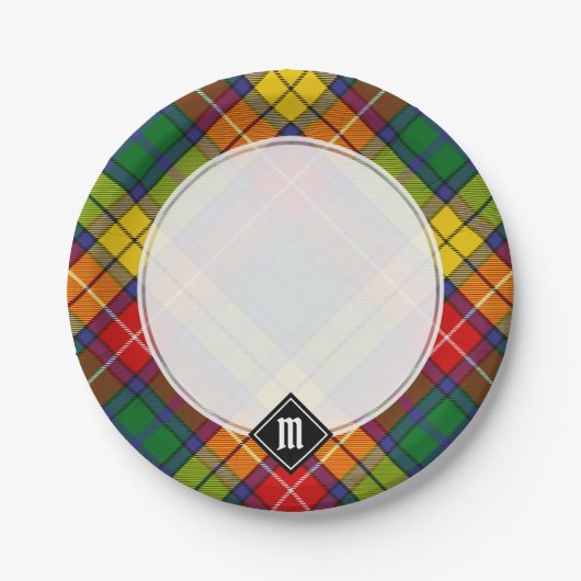 Clan Buchanan Tartan Papieren Bordje (Voorkant)