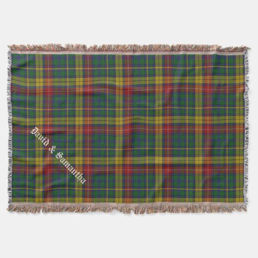 Clan Buchanan Tartan Pset Custom Throw Blanket Deken (Voorkant)