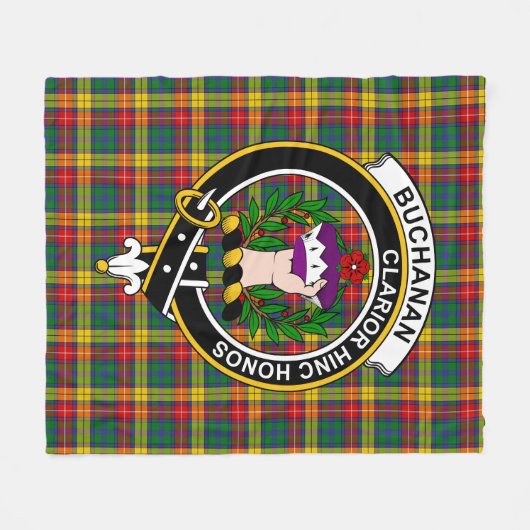 Clan Buchanan Tartan Pset Fleece Deken (Voorkant (Horizontaal))