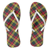 Clan Buchanan Tartan Red, geel en groen speldenpak Teenslippers (Voetbed)