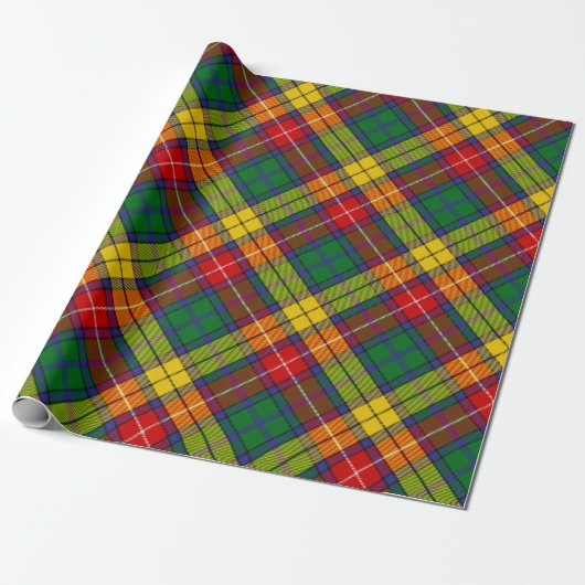 Clan Buchanan Tartan Rotated Wrapping Paper Cadeaupapier (Uitgerold)