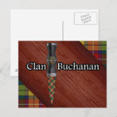 Clan Buchanan Tartan Sgian Dubh Blade Briefkaart (Voorkant / Achterkant)