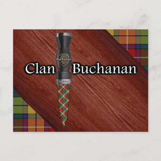 Clan Buchanan Tartan Sgian Dubh Blade Briefkaart (Voorkant)