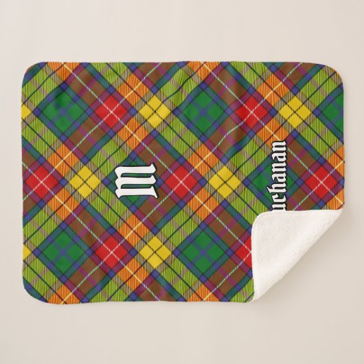 Clan Buchanan Tartan Sherpa Deken (Voorkant (horizontaal))