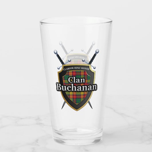 Clan Buchanan Tartan Shield Glas (Achterkant)