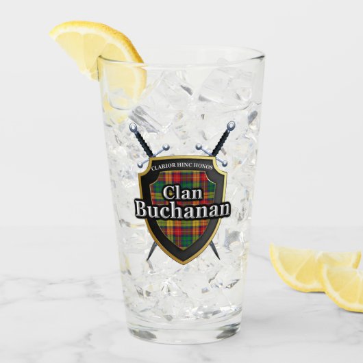 Clan Buchanan Tartan Shield Glas (Voorkant ijs)