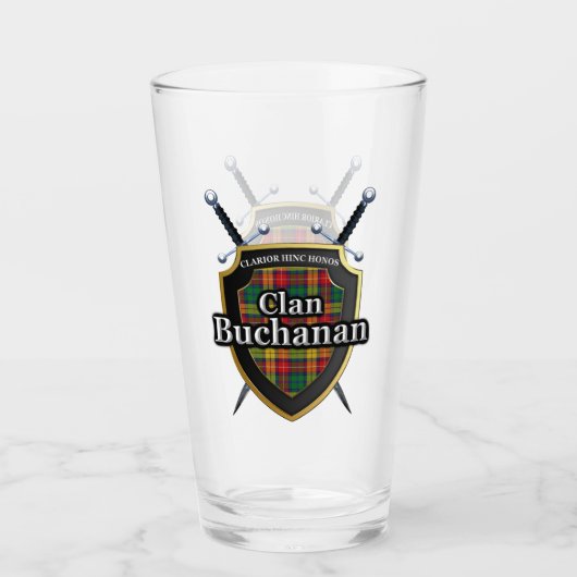 Clan Buchanan Tartan Shield Glas (Voorkant)