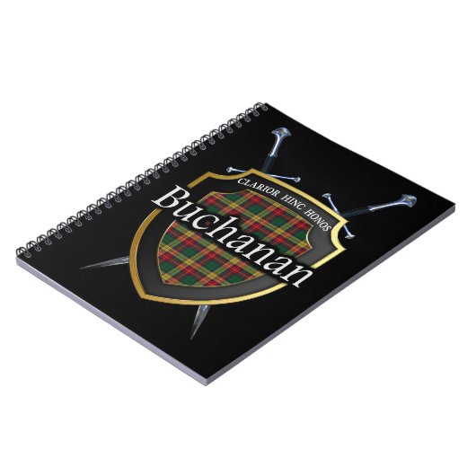 Clan Buchanan Tartan Shield & Swords Notitieboek (Linkerzijde)