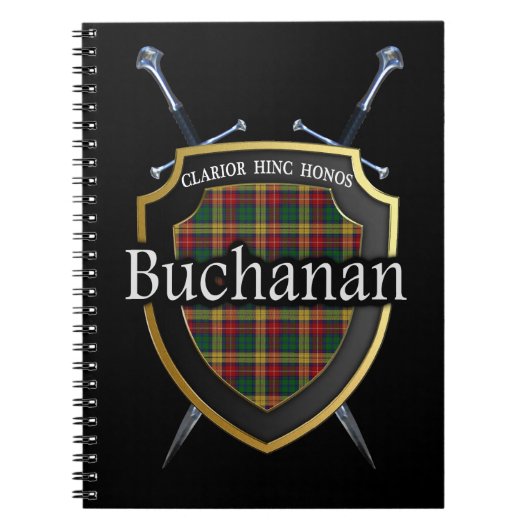 Clan Buchanan Tartan Shield & Swords Notitieboek (Voorkant)