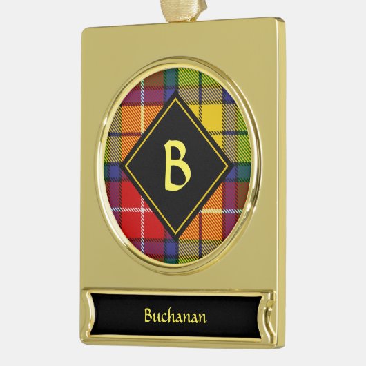 Clan Buchanan Tartan Verguld Banner Ornament (Links)