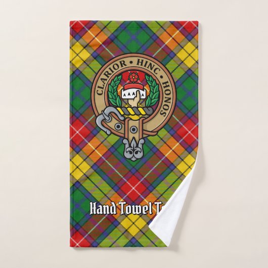 Clan Buchanan Wapen over Tartan Bad Handdoek (Handdoek)