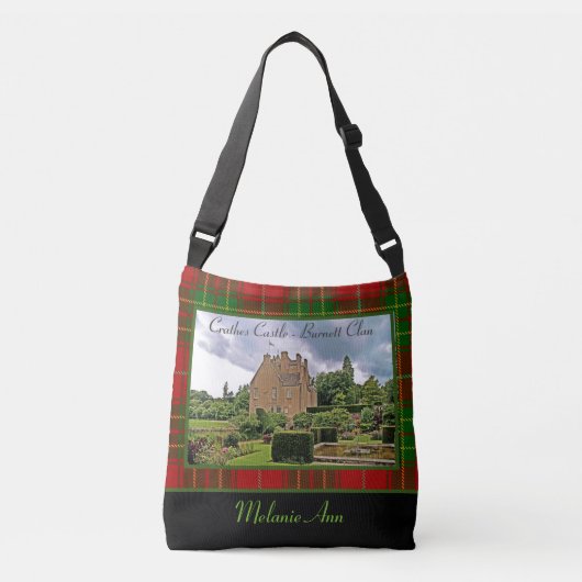 Clan Burnett Crathes Castle Tartan Jouw naam Foto Crossbody Tas (Voorkant)