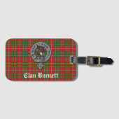Clan Burnett Crest Badge & Schotse Tartan Bagagelabel (Voorkant (horizontaal))