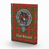 Clan Burnett Crest Badge & Tartan Acrylblok Fotoblokken (Rechts)