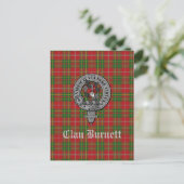 Clan Burnett Crest Badge & Tartan Briefkaart (Staand voorkant)