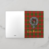 Clan Burnett Crest Badge & Tartan Folie Wenskaart (Buiten Laag)