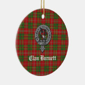 Clan Burnett Crest Badge & Tartan Keramisch Ornament (Rechts)